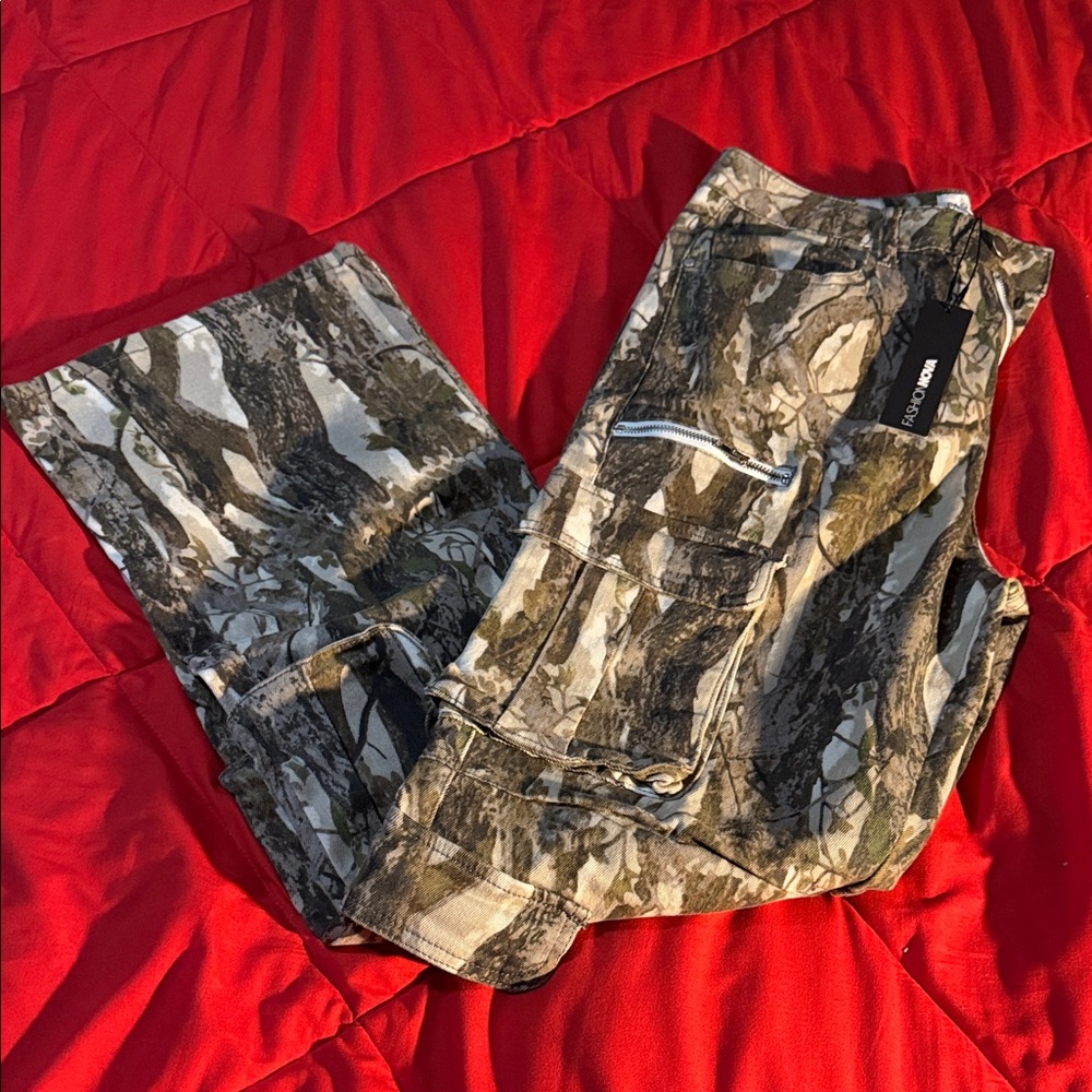Fashion Nova Camouflage Boot Cut Jeans